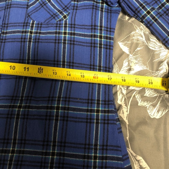 Ocean Pacific OP Sz L 11/13 blue flannel long - Picture 13 of 13